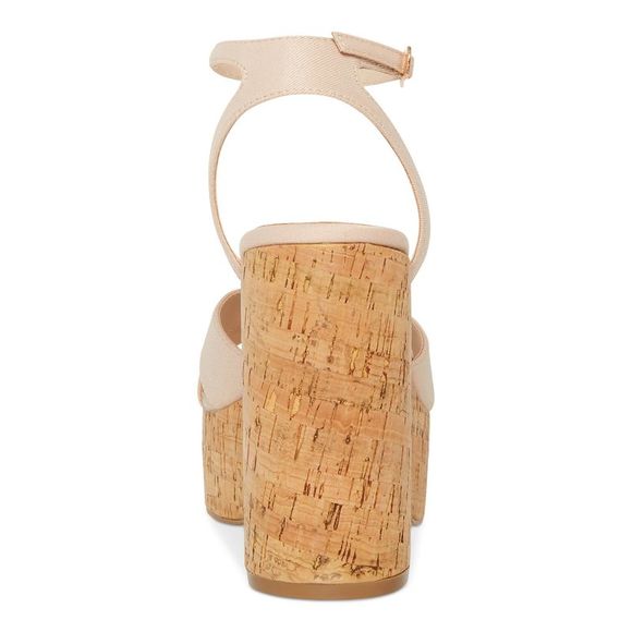 MADDEN GIRL Womens Beige 1-1/2" CorkPlatform Rio Block Heel Heeled Sandal 11 M - Picture 2 of 4